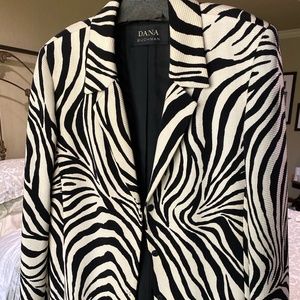 Zebra Wool Coat Blazer - Dana Buchman